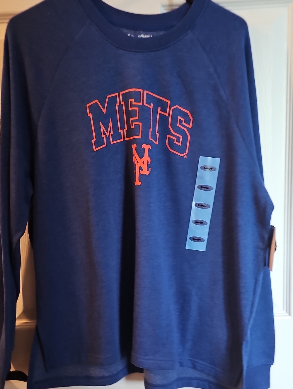 New York Mets Navy Pullover Sweatshirt - Women's